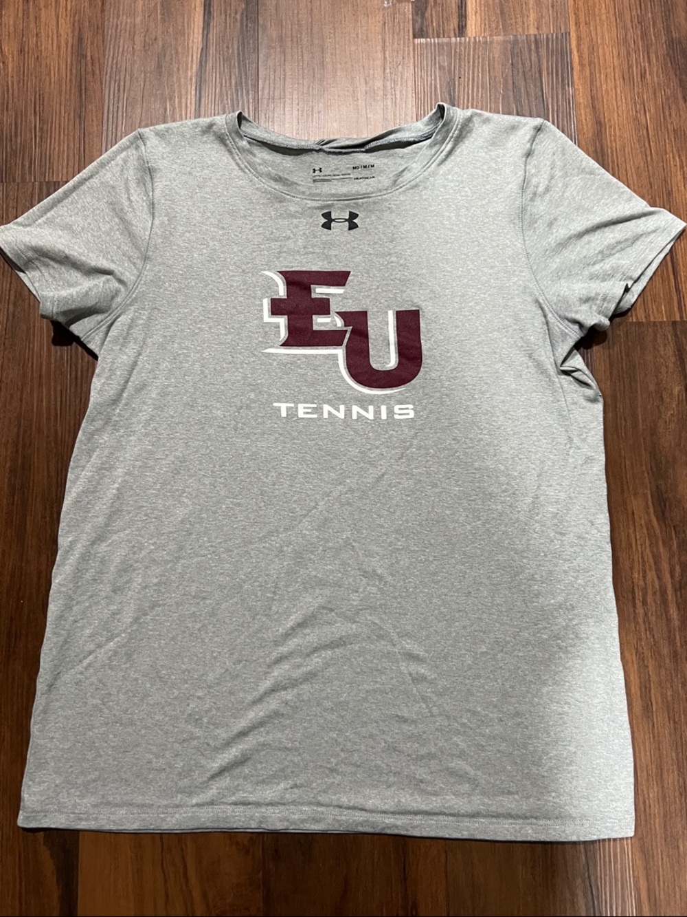Under Armour Gray Tee with Maroon EU Tennis Logo